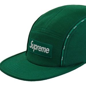 Supreme Pique Piping Camp Cap Green